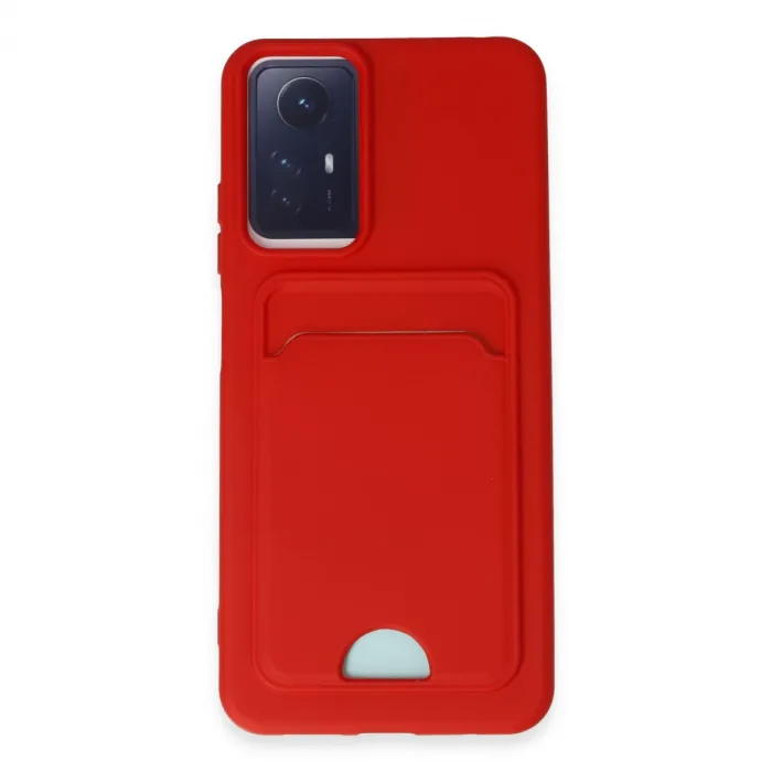 Xiaomi Redmi Note 12s Kılıf Kelvin Kartvizitli Silikon - Kırmızı