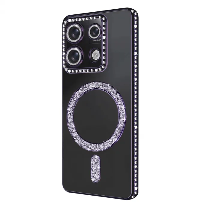 Xiaomi Redmi Note 13 Pro 4g Joke Simli Magneticsafe Kılıf - Derin Mor