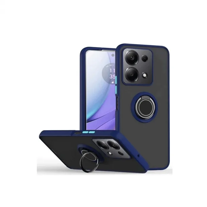 Xiaomi Redmi Note 13 Pro 4g Montreal Yüzüklü Silikon Kapak - Lacivert