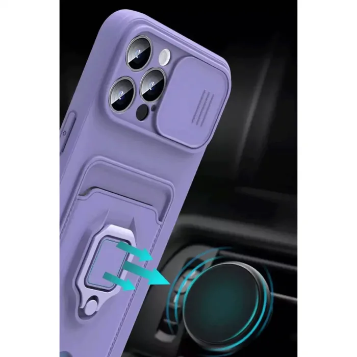 Xiaomi Redmi Note 13 Pro Plus Kılıf Zuma Kartvizitli Yüzüklü Silikon - Yeşil