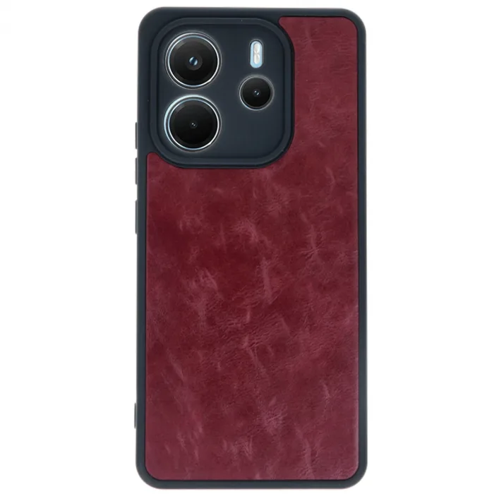 Xiaomi Redmi Note 14 4g Kılıf Aras Deri Kapak - Bordo