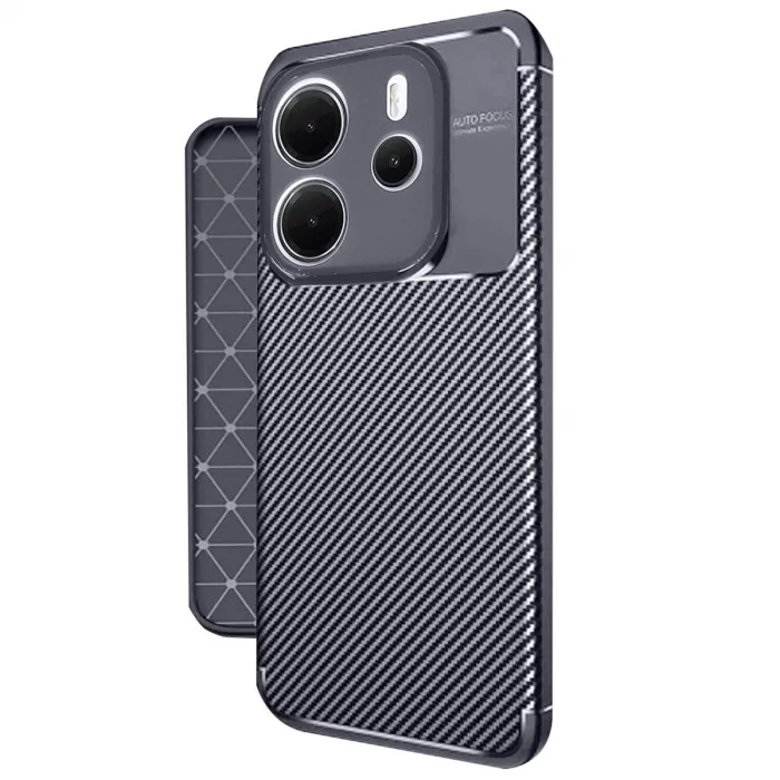 Xiaomi Redmi Note 14 4g Kılıf Auto Focus Karbon Kapak - Lacivert