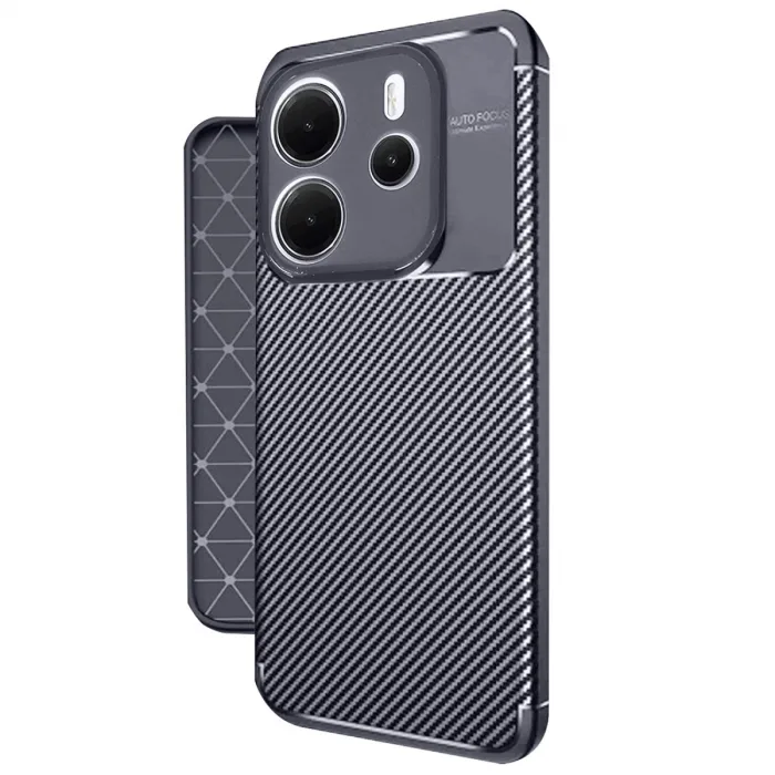 Xiaomi Redmi Note 14 4g Kılıf Auto Focus Karbon Kapak - Lacivert