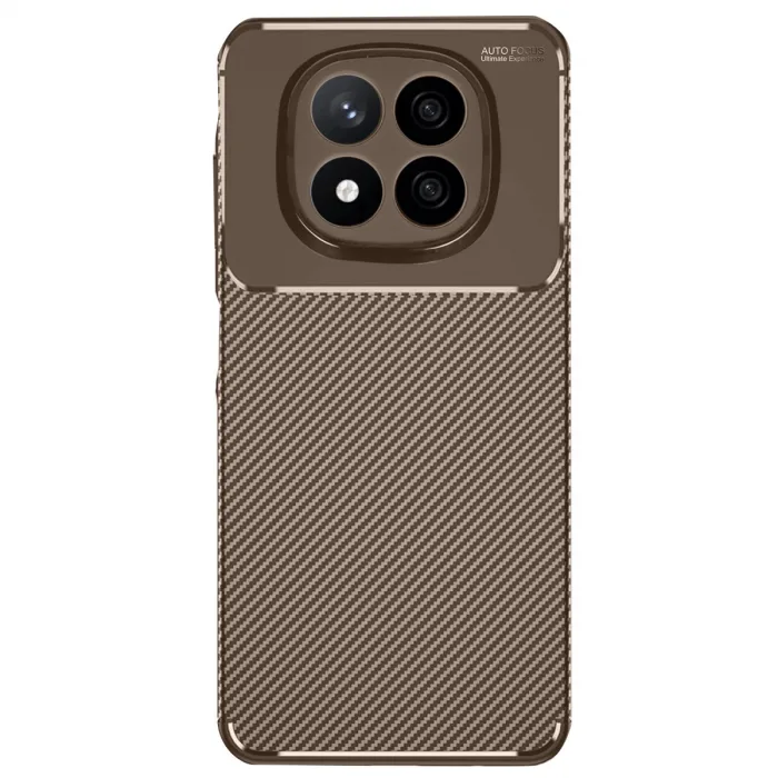 Xiaomi Redmi Note 14 Pro 4g Kılıf Auto Focus Karbon Kapak - Kahverengi