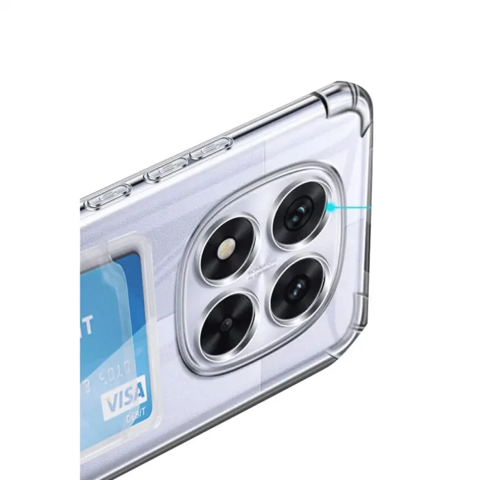 Xiaomi Redmi Note 14 Pro 5g Kılıf Kart Şeffaf Silikon - Şeffaf