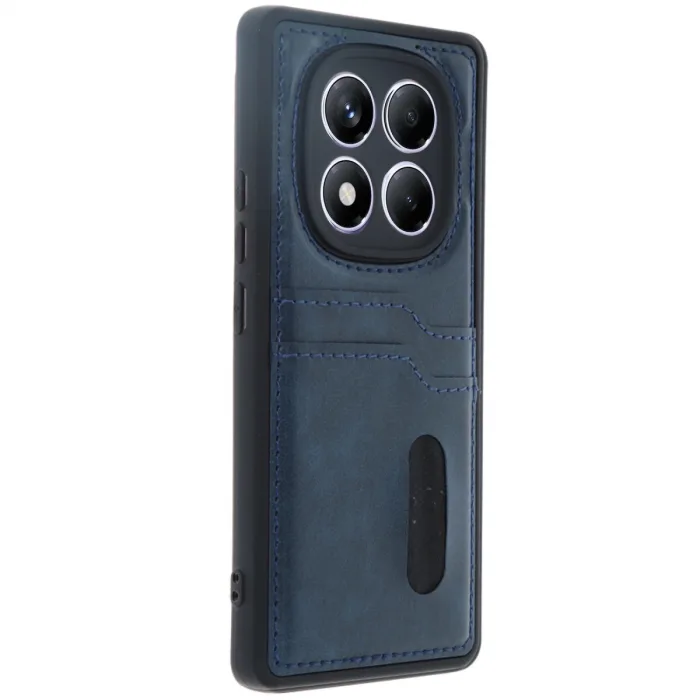 Xiaomi Redmi Note 14 Pro 5g Kılıf Sara Kartvizitli Deri Kılıf - Lacivert