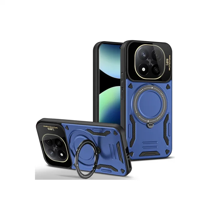 Xiaomi Redmi Note 14 Pro Plus Kılıf Joy Lens Standlı Kapak - Lacivert