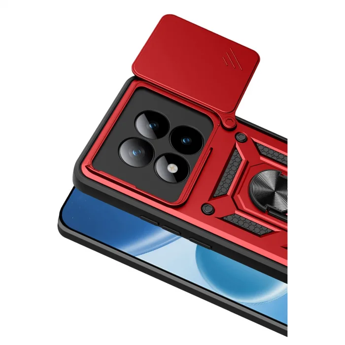 Xiaomi Redmi Note 15 Pro 5g Pars Lens Yüzüklü Silikon - Kırmızı