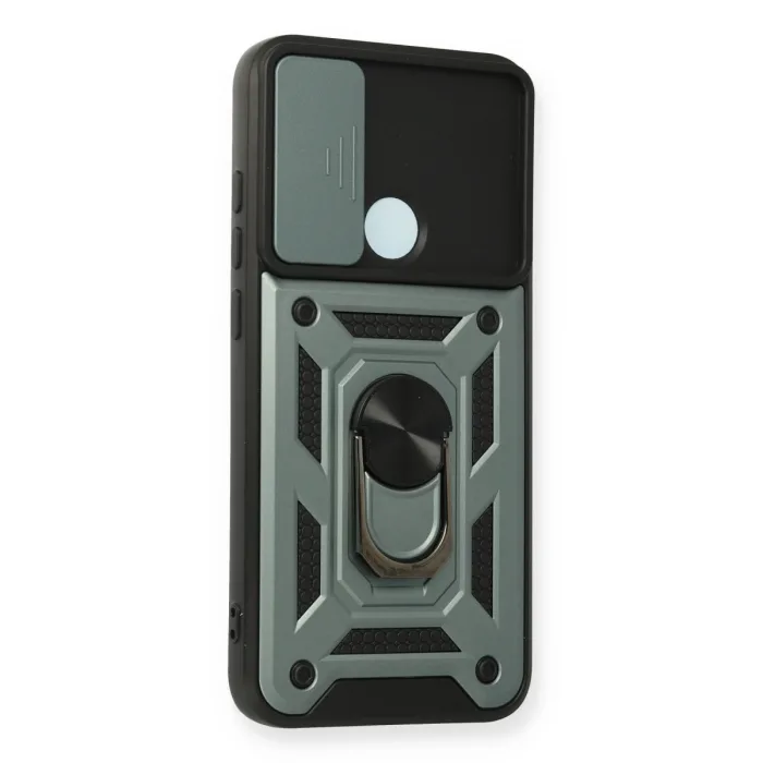 Xiaomi Redmi Note 8 Kılıf Pars Lens Yüzüklü Silikon - Yeşil