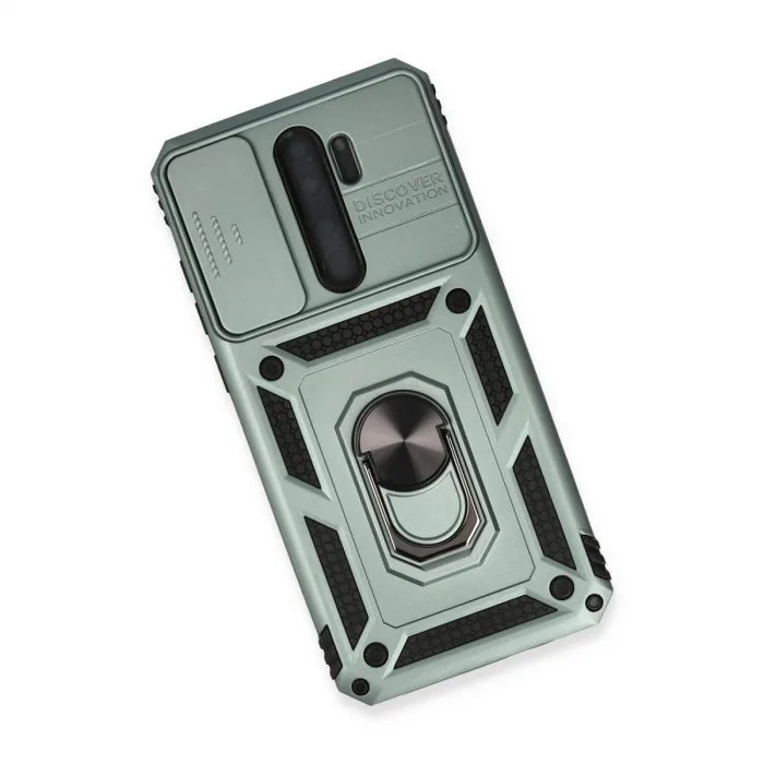 Xiaomi Redmi Note 8 Pro Kılıf Pars Lens Yüzüklü Silikon - Yeşil