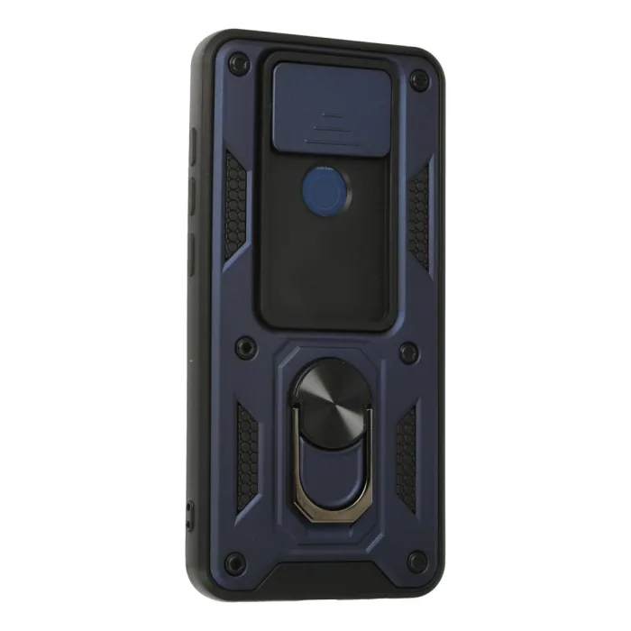 Xiaomi Redmi Note 9 Kılıf Pars Lens Yüzüklü Silikon - Lacivert