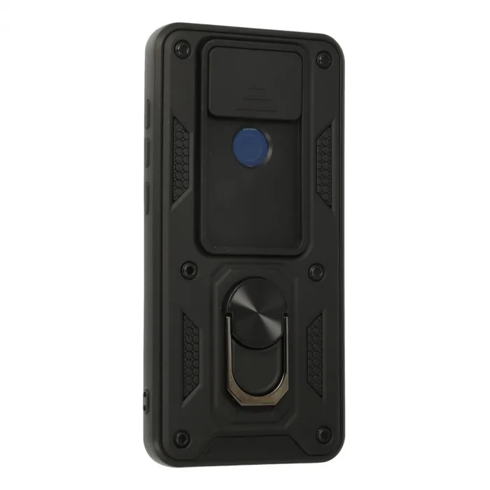 Xiaomi Redmi Note 9 Kılıf Pars Lens Yüzüklü Silikon - Siyah