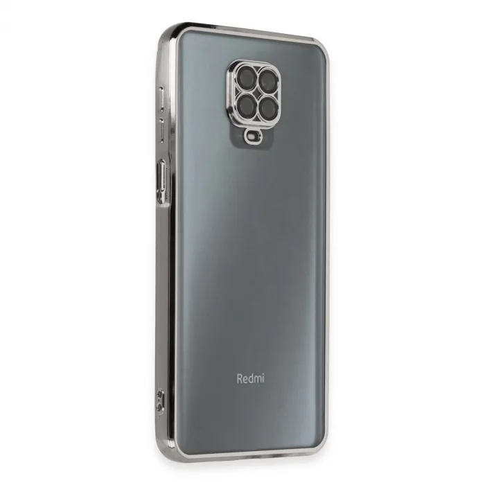 Xiaomi Redmi Note 9 Pro Kılıf Razer Lensli Silikon - Gümüş