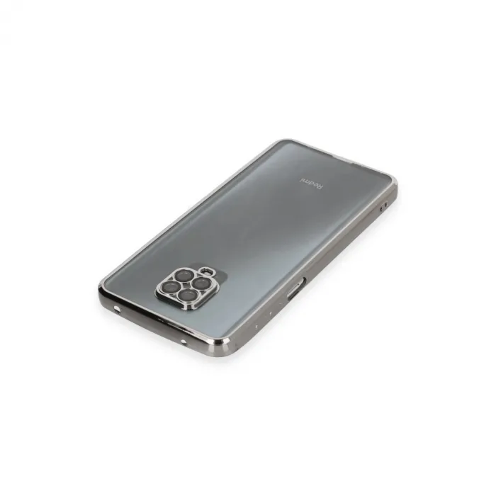 Xiaomi Redmi Note 9 Pro Kılıf Razer Lensli Silikon - Gümüş