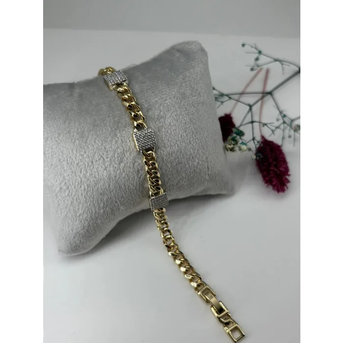    Zirkon Taşlı Pirinç Zirkon Bileklikler 17+2 Cm  - Kbl0330