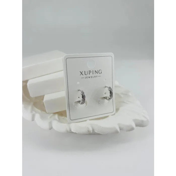 Rodyum Zirkon Taşlı Pirinç Zirkon Küpe - Kp00342