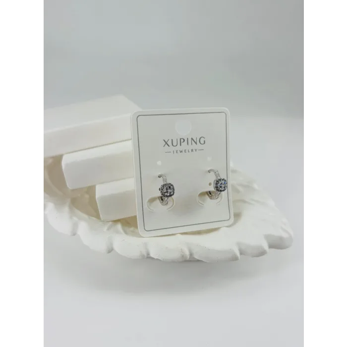 Rodyum Zirkon Taşlı Pirinç Zirkon Küpe - Kp00343