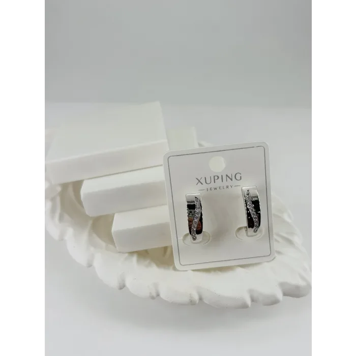 Rodyum Zirkon Taşlı Pirinç Zirkon Küpe - Kp00317