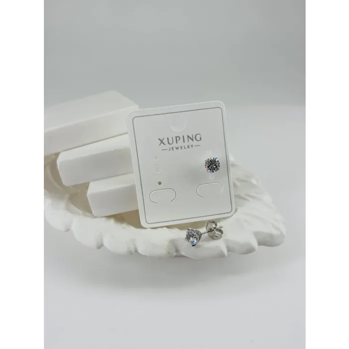 Rodyum Zirkon Taşlı Pirinç Zirkon Küpe - Kp00336