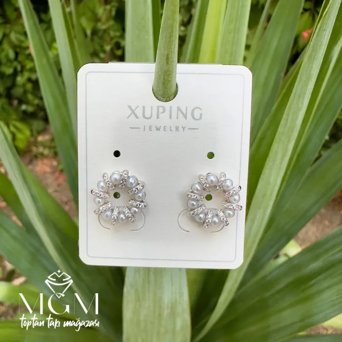 Xuping Taşlı İnci Detaylı Küpe - Kp00221