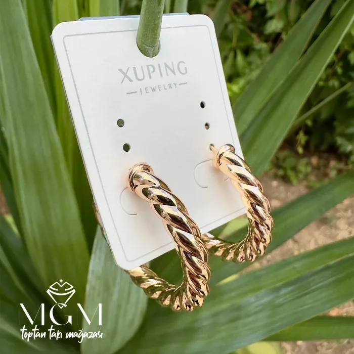 Xuping Taşsız Burgu Halka Küpe - Kp00243
