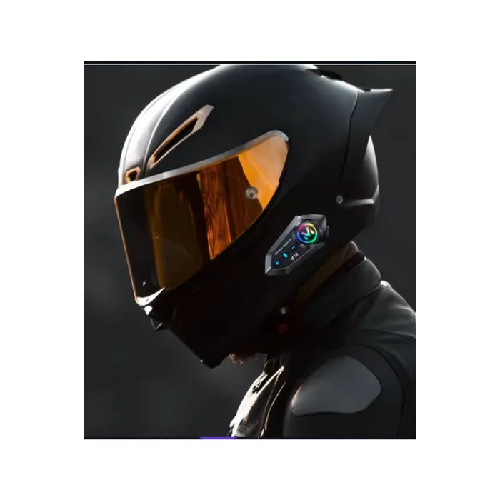 Y12  Motor Kask Kulaklık Rgb Modlu Radyolu Motosiklet Kulaklık 5.3 Bluetooth Intercom