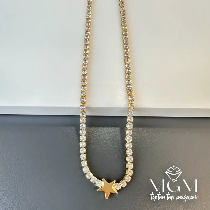 3 Mm Zirkon Taşlı Pirinç Kolyeler 40+5 Cm Uzatma Payı - Kl0083