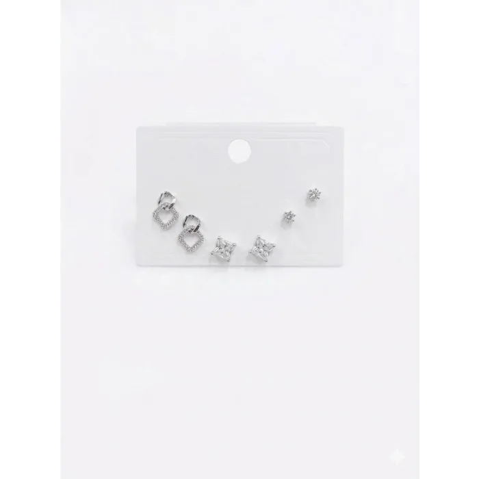 Zincir Detaylı Altılı Küpe - Kp00640