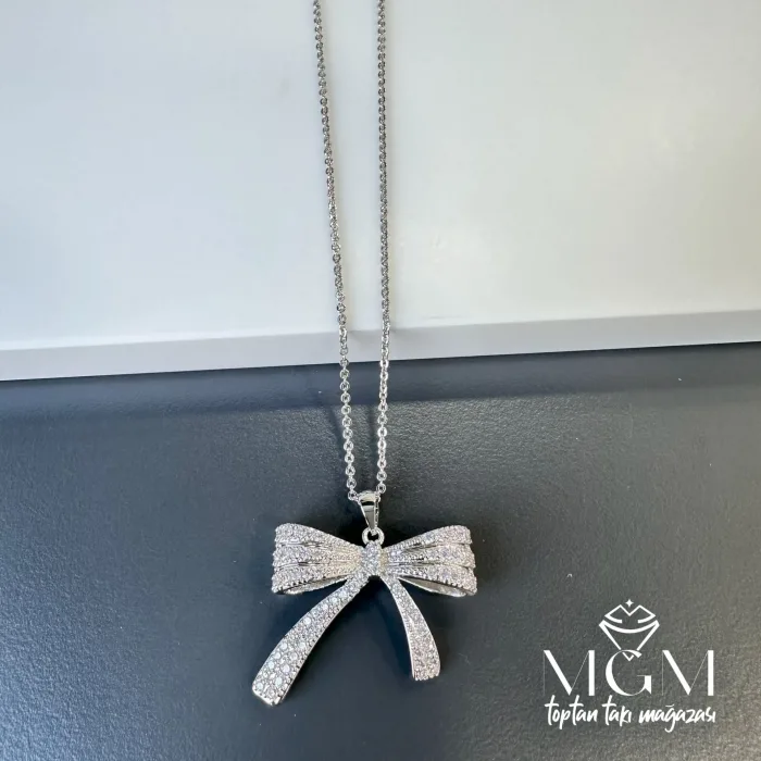 Zirkon Taşlı Fiyonk Kolye - Kl0018