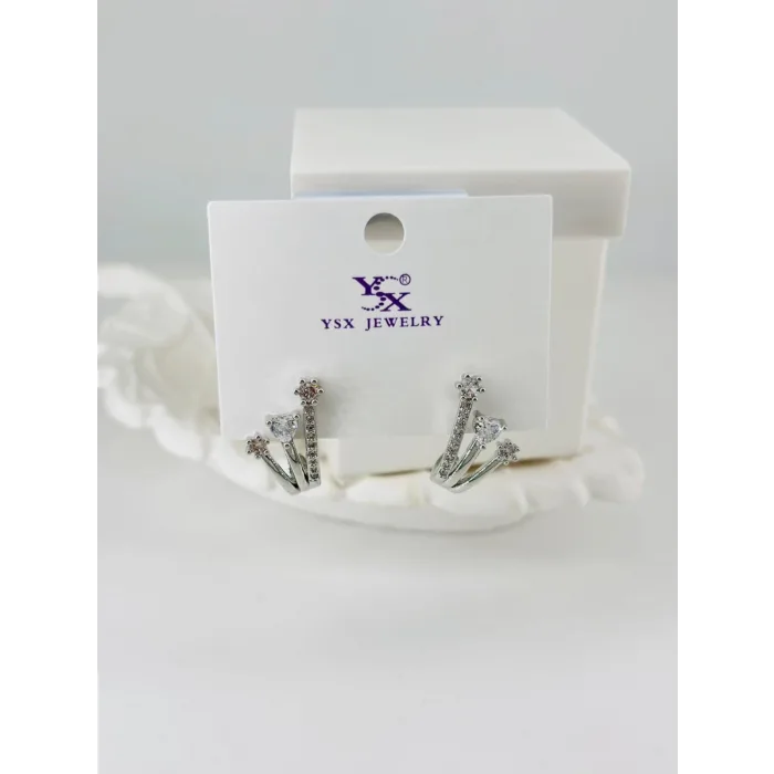 Zirkon Taşlı Üçlü Kombin Küpe - Kp00422