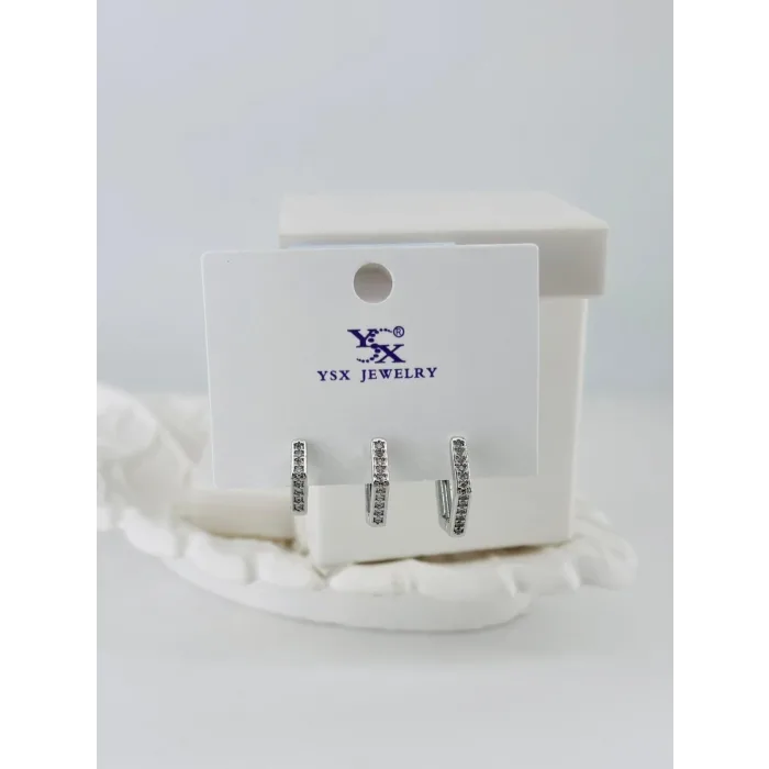 Zirkon Taşlı Üçlü Kombin Küpe - Kp00405
