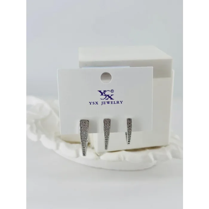 Zirkon Taşlı Üçlü Kombin Küpe - Kp00413