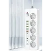 3500W Akım Korumalı 5’li Grup Priz: 5x USB + 5x Type-C Çıkışlı (2 Metre)