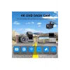 4k Wifi Çift Kameralı Araç Kamerası Gece Görüşlü G-sensörlü Dash Cam 170 Derece