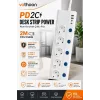5’li Akım Korumalı Çoklu Priz 2 Metre Kablolu 3680w 16a 5 Anahtarlı 2usb-a 2 Usb-c Pd 20w Hızlı Ftr-28