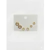 Zirkon Taşlı Pirinç Altılı  Kombin Küpe - Kp00629