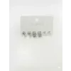 Rodyum Zirkon Taşlı Pirinç Altılı  Kombin Küpe - Kp00587