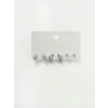 Rodyum Zirkon Taşlı Pirinç Altılı  Kombin Küpe - Kp00620