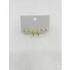   Zirkon Taşlı Pirinç Altılı  Kombin Küpe - Kp00582
