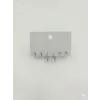 Rodyum Zirkon Taşlı Pirinç Altılı  Kombin Küpe - Kp00583