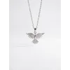 Rodyum Zirkon Taşlı Zincir : Çelik Çelik Kolye 40+5 Cm - Kl0282