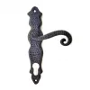 Antika Tarz Dekoratif Pirinç Ferforje Oda Kapı Kolu - 210x43 Mm, Oksit