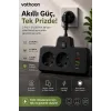 Bkl-502 Akım Korumalı 2li Priz 2 Usb Ve 2 Type-c Çıkış 4000w Hızlı Şarj Duvar Tipi Dokunmatik Led Aydınlatmalı