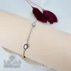 Rodyum Sedef Taşlı Çelik Bileklikler 16+5 Cm Uzatma Payı - Kbl0099