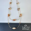 Doğal Taş Taşlı Çelik Kolyeler - Kl0025