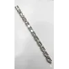 Rodyum Çelik  Erkek Çelik Bileklik Boy 21.5 Cm / En 1.2 Cm  - Ebl0055