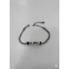 Rodyum Çelik  Erkek Çelik Bileklik Boy 18+3 Cm / En 0.3 Cm  - Ebl0032