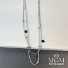 Çelik İkili Yıldız Detaylı Kolye - Kl0064