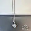 Rodyum Zirkon Taşlı Zincir Çelik Uç Kısmı Pirinç Kolyeler 40 + 5 Cm Uzatma Payı - Kl0116