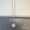 Rodyum Zirkon Taşlı Zincir Çelik Uç Kısmı Pirinç Kolyeler 40 + 5 Cm Uzatma Payı - Kl0105